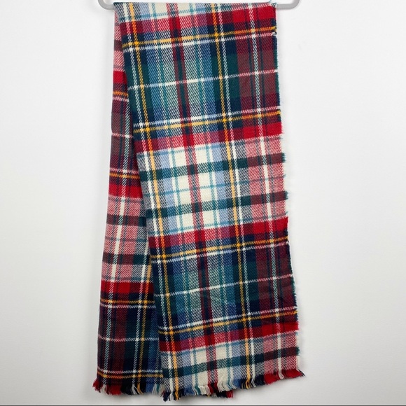 Oversized Heritage Print Tartan Plaid Blanket Scarf Red Green Blue Yellow OS - Picture 1 of 2